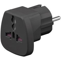 MicroConnect Universal Travel adapter black køb billigt online shopping tilbud