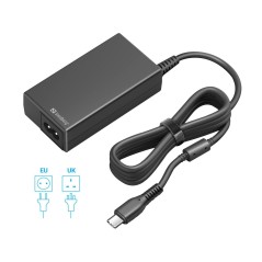 Sandberg USB-C AC Charger PD65W EU+UK køb billigt online shopping tilbud