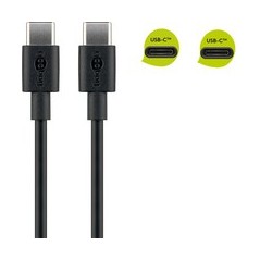 goobay USB 2.0 USB Type-C kabel 2m Sort køb billigt online shopping tilbud