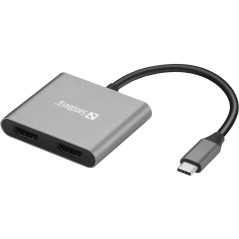 Sandberg USB-C Dock 2xHDMI+USB+PD køb billigt online shopping tilbud