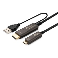 MicroConnect USB-C HDMI fiber cable 10m køb billigt online shopping tilbud