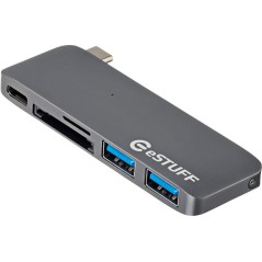 eSTUFF USB-C Slot-in Hub Space Grey køb billigt online shopping tilbud