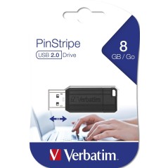 Verbatim PinStripe USB Drive 8GB USB 2.0 Sort køb billigt online shopping tilbud