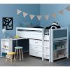 shop Thuka Nordic halvhøj juniorseng med skrivebord - Nordic - Hvid/grå af thuka - online shopping tilbud rabat hos shoppetur.dk