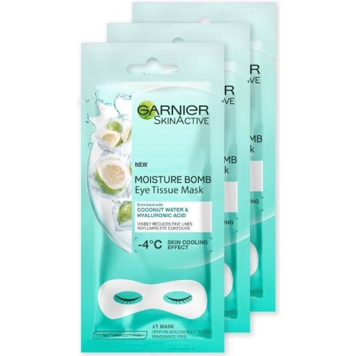 shop 3 x Garnier Skinactive Moisture Bomb Eye Tissue Mask Coconut af Garnier - online shopping tilbud rabat hos shoppetur.dk