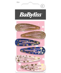 shop BaByliss KIDS Glitter & Stars Hair Clips (1724) 6 Pieces af BaByliss KIDS - online shopping tilbud rabat hos shoppetur.dk