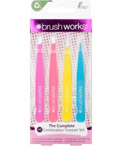 shop Brushworks HD Combination Tweezer Set 4 Pieces af Brushworks - online shopping tilbud rabat hos shoppetur.dk