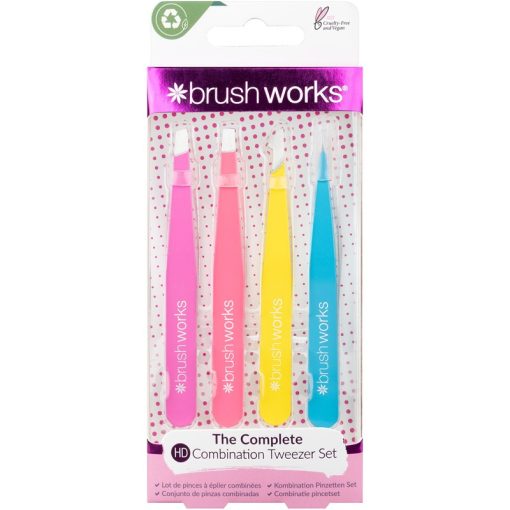 shop Brushworks HD Combination Tweezer Set 4 Pieces af Brushworks - online shopping tilbud rabat hos shoppetur.dk