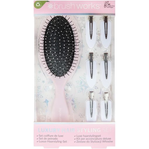 shop Brushworks Luxury Pink Hair Styling Set af Brushworks - online shopping tilbud rabat hos shoppetur.dk