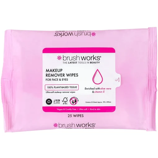 shop Brushworks Makeup Remover Wipes 25 Pieces af Brushworks - online shopping tilbud rabat hos shoppetur.dk