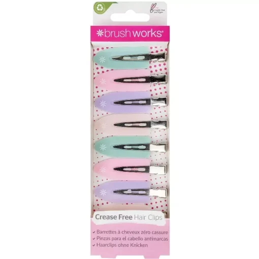 shop Brushworks Pastel No Crease Hair Clips 8 Pieces af Brushworks - online shopping tilbud rabat hos shoppetur.dk