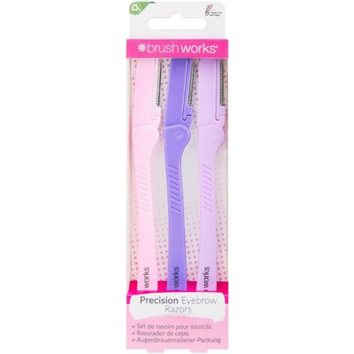 shop Brushworks Precision Eyebrow Razors 3 Pieces af Brushworks - online shopping tilbud rabat hos shoppetur.dk