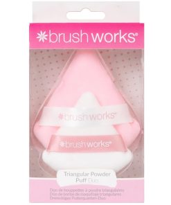 shop Brushworks Triangular Powder Puff Duo af Brushworks - online shopping tilbud rabat hos shoppetur.dk