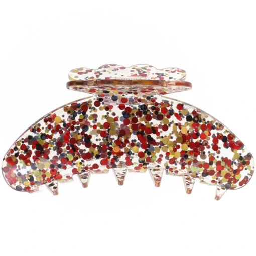 shop By Stær AGNES Hair Clip Large - Confetti Red/Gold af By Str - online shopping tilbud rabat hos shoppetur.dk