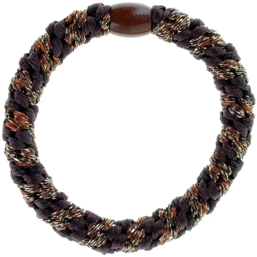 shop By Stær BRAIDED Hairtie - Black/Brown/Gold Glitter af By Str - online shopping tilbud rabat hos shoppetur.dk