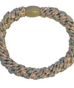 shop By Stær BRAIDED Hairtie - Dusty Green/Gold af By Str - online shopping tilbud rabat hos shoppetur.dk