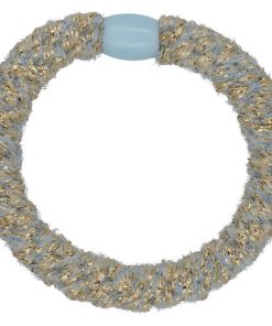 shop By Stær BRAIDED Hairtie - Fluffy Baby Blue/Gold af By Str - online shopping tilbud rabat hos shoppetur.dk