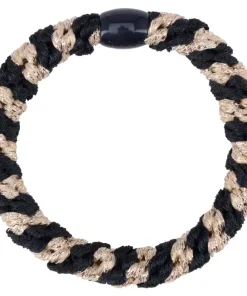 shop By Stær BRAIDED Hairtie - Multi Black/Gold Glitter af By Str - online shopping tilbud rabat hos shoppetur.dk