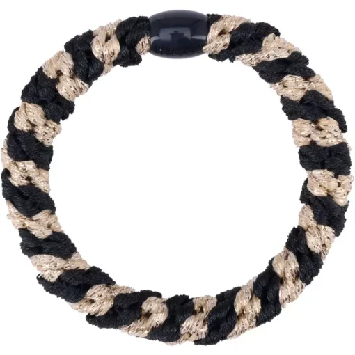 shop By Stær BRAIDED Hairtie - Multi Black/Gold Glitter af By Str - online shopping tilbud rabat hos shoppetur.dk