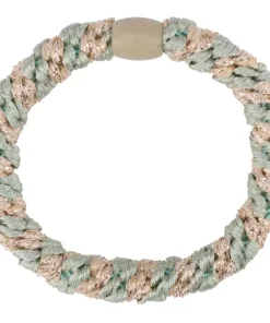 shop By Stær BRAIDED Hairtie - Multi Green/Gold Glitter af By Str - online shopping tilbud rabat hos shoppetur.dk