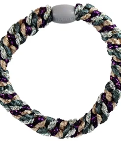 shop By Stær BRAIDED Hairtie - Multi Purple/ Grey Glitter af By Str - online shopping tilbud rabat hos shoppetur.dk