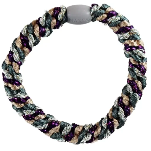 shop By Stær BRAIDED Hairtie - Multi Purple/ Grey Glitter af By Str - online shopping tilbud rabat hos shoppetur.dk