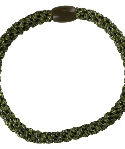 shop By Stær BRAIDED Hairtie Slim - Army Glitter af By Str - online shopping tilbud rabat hos shoppetur.dk