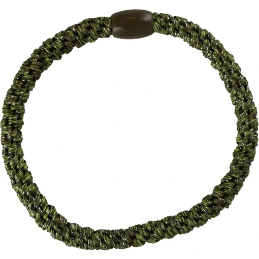 shop By Stær BRAIDED Hairtie Slim - Army Glitter af By Str - online shopping tilbud rabat hos shoppetur.dk