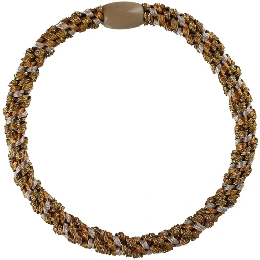 shop By Stær BRAIDED Hairtie Slim - Carry/Brown/Silver Glitter af By Str - online shopping tilbud rabat hos shoppetur.dk