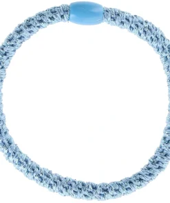 shop By Stær BRAIDED Hairtie Slim - Light Blue Glitter af By Str - online shopping tilbud rabat hos shoppetur.dk