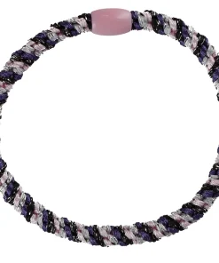 shop By Stær BRAIDED Hairtie Slim - Purple/Rosa/Silver Glitter af By Str - online shopping tilbud rabat hos shoppetur.dk