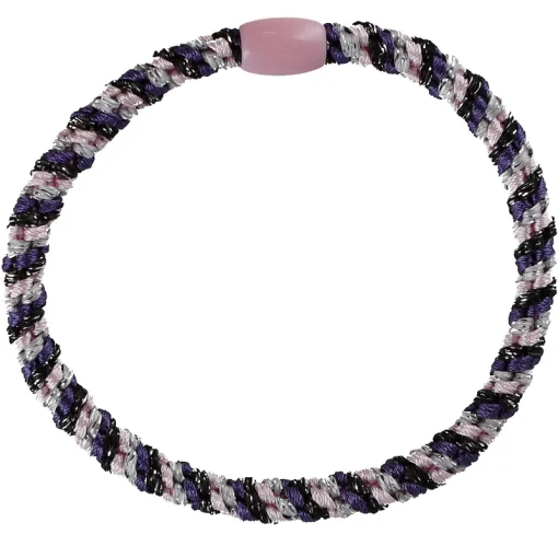 shop By Stær BRAIDED Hairtie Slim - Purple/Rosa/Silver Glitter af By Str - online shopping tilbud rabat hos shoppetur.dk