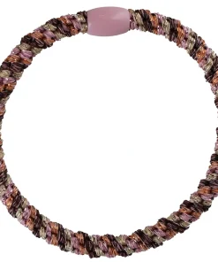 shop By Stær BRAIDED Hairtie Slim - Rosa/Beige/Purple Glitter af By Str - online shopping tilbud rabat hos shoppetur.dk