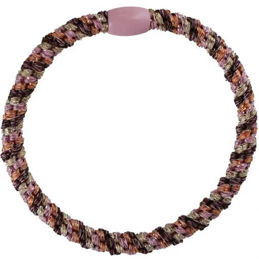 shop By Stær BRAIDED Hairtie Slim - Rosa/Beige/Purple Glitter af By Str - online shopping tilbud rabat hos shoppetur.dk