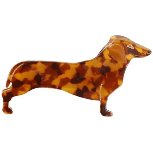 shop By Stær Dachshund Hair Clip - Brown af By Str - online shopping tilbud rabat hos shoppetur.dk