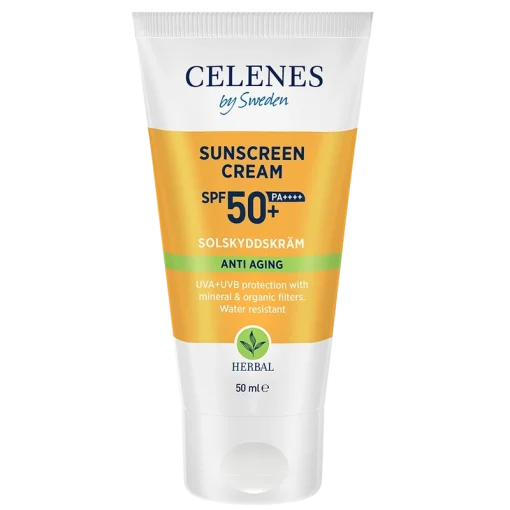 shop Celenes Herbal Sunscreen Face Cream Anti Aging SPF 50 - 50 ml af Celenes - online shopping tilbud rabat hos shoppetur.dk