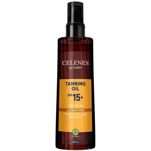 shop Celenes Herbal Tanning Oil SPF 15 - 200 ml af Celenes - online shopping tilbud rabat hos shoppetur.dk