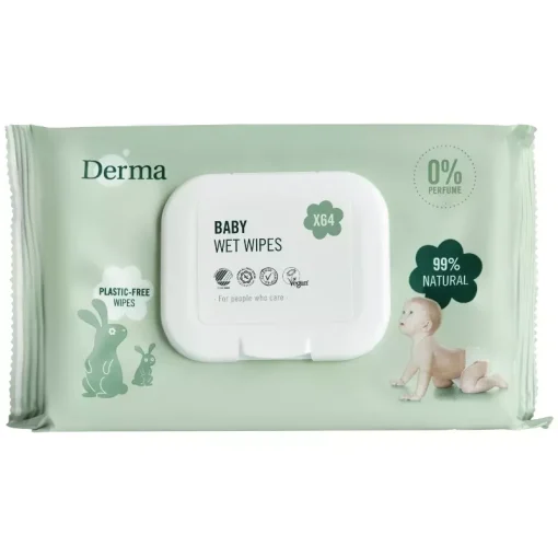 shop Derma Baby Wet Wipes 64 Pieces af Derma - online shopping tilbud rabat hos shoppetur.dk