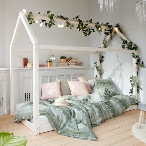shop Flexa juniorseng med husstel - Cottage - White washed af flexa - online shopping tilbud rabat hos shoppetur.dk