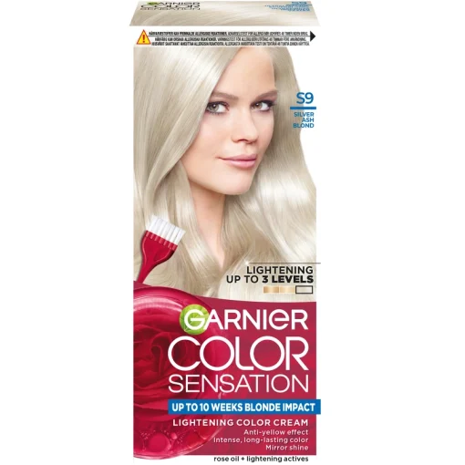 shop Garnier Color Sensation Lightening Permanent Color Cream - S9 Silver Ash Blond af Garnier - online shopping tilbud rabat hos shoppetur.dk