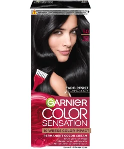 shop Garnier Color Sensation Permanent Color Cream - 1.0 Ultra Onyx Black af Garnier - online shopping tilbud rabat hos shoppetur.dk