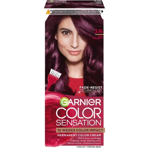 shop Garnier Color Sensation Permanent Color Cream - 3.16 Deep Amethyst af Garnier - online shopping tilbud rabat hos shoppetur.dk