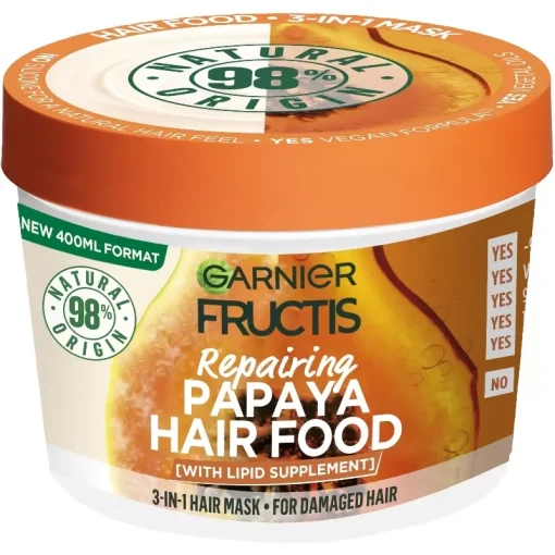 shop Garnier Fructis Hair Food Papaya Mask 400 ml af Garnier - online shopping tilbud rabat hos shoppetur.dk