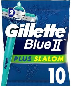 shop Gillette Blue II Plus Slalom Single Razor 10 Pieces af Gillette - online shopping tilbud rabat hos shoppetur.dk