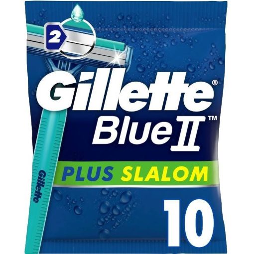 shop Gillette Blue II Plus Slalom Single Razor 10 Pieces af Gillette - online shopping tilbud rabat hos shoppetur.dk