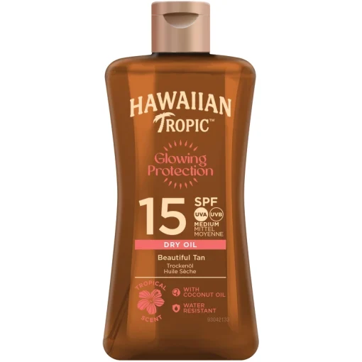 shop Hawaiian Tropic Glowing Protection Dry Oil SPF 15 - 100 ml af Hawaiian Tropic - online shopping tilbud rabat hos shoppetur.dk