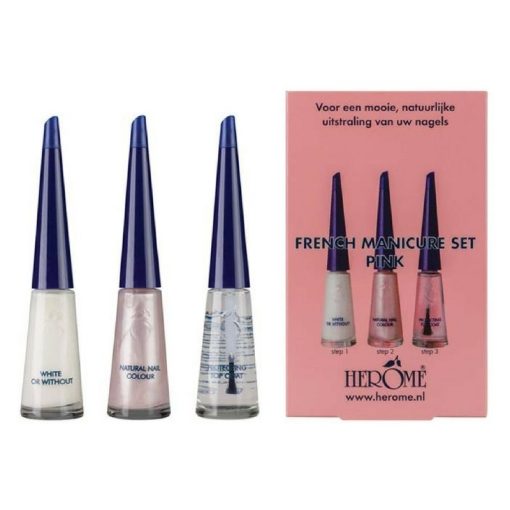 shop Herome French Manicure Set Pink 3 x 10 ml af Herome - online shopping tilbud rabat hos shoppetur.dk