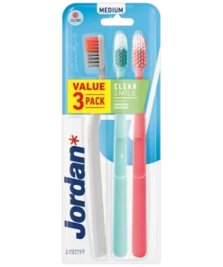 shop Jordan Clean Smile Toothbrush 3 Pack Medium af Jordan - online shopping tilbud rabat hos shoppetur.dk