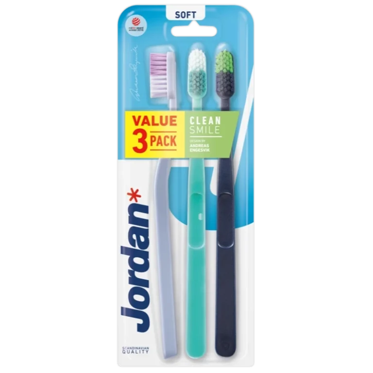 shop Jordan Clean Smile Toothbrush 3 Pack Soft af Jordan - online shopping tilbud rabat hos shoppetur.dk