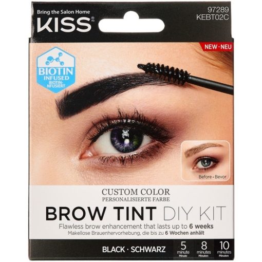 shop Kiss Brow Tint DIY Kit - Black af Kiss - online shopping tilbud rabat hos shoppetur.dk